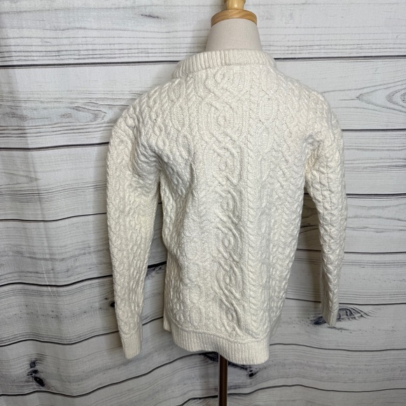 Aran Crafts Wool Fisherman Cream Cable Knit Sweater - Picture 5 of 5